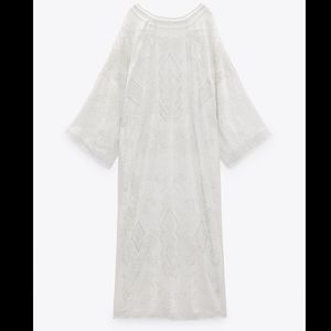 ZARA *ECRU* Beaded Tunic Dress